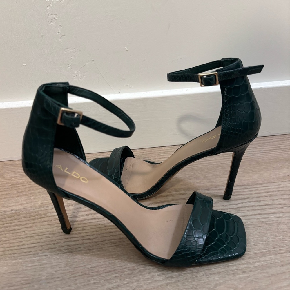 ALDO Green Faux Croc Women's Heels